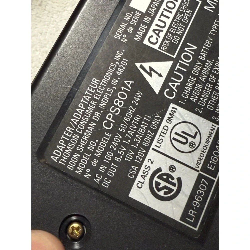 Thomson Consumer Electronics CPS801A Battery Charger AC Adapter 6.5V 1.3A Dock